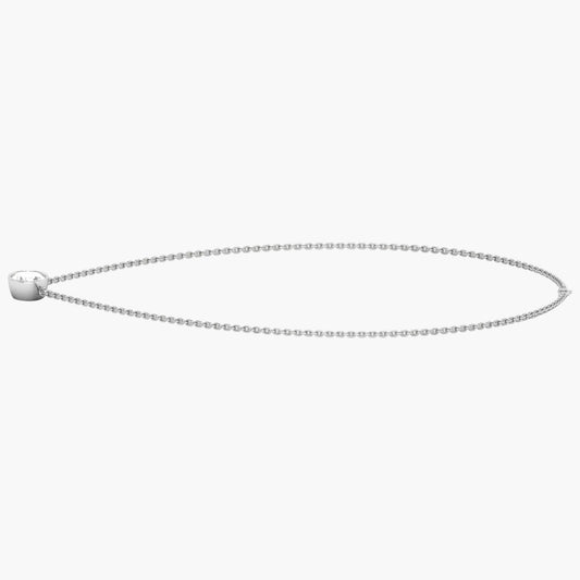 Silver anklet on a white background