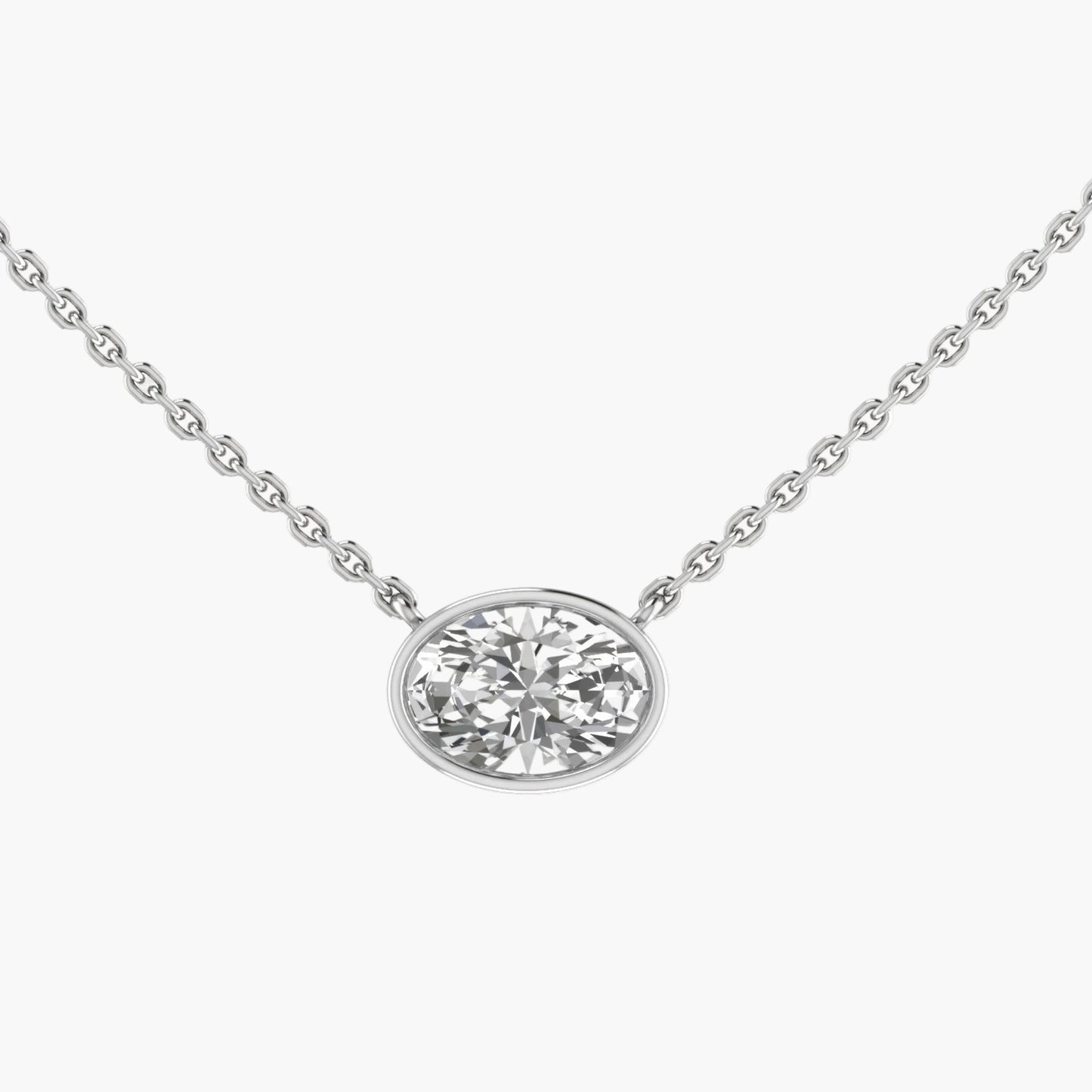 Diamond necklace on a white background