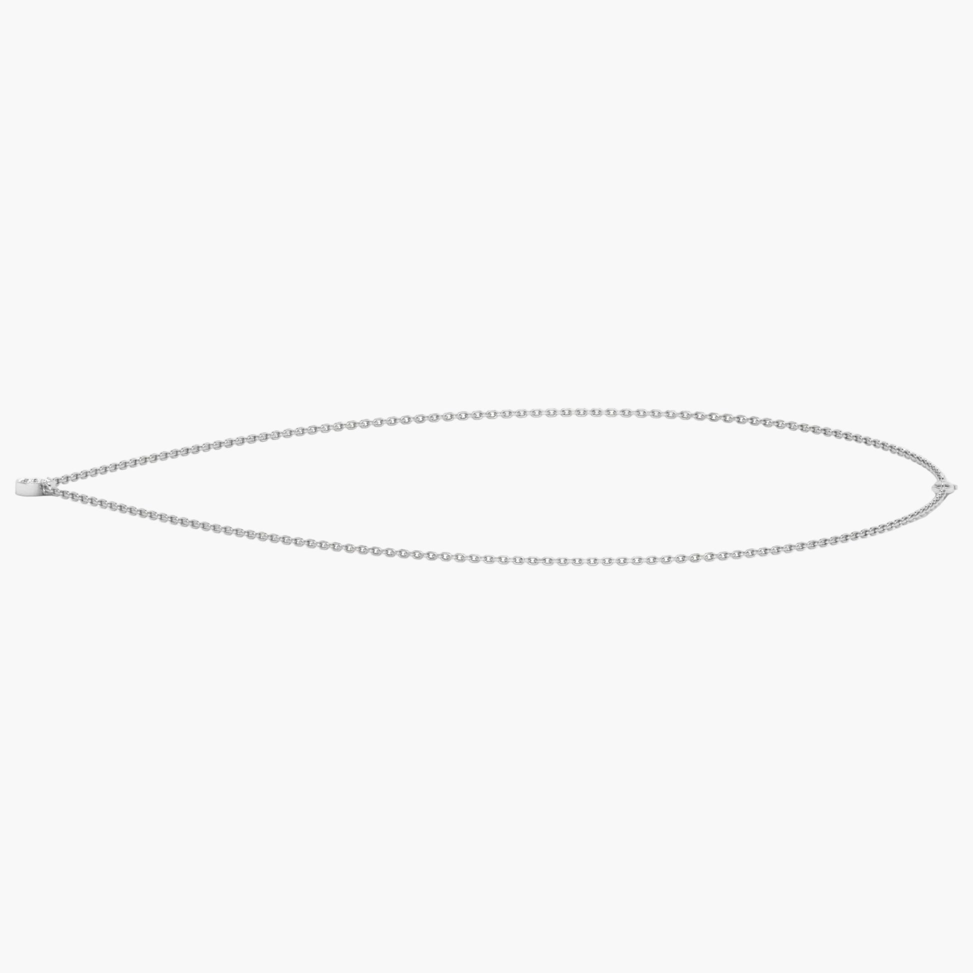 Silver chain necklace on a white background