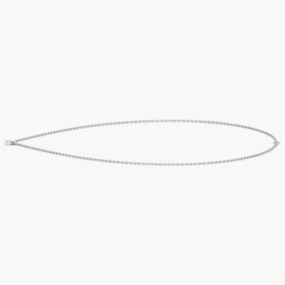 Silver chain necklace on a white background