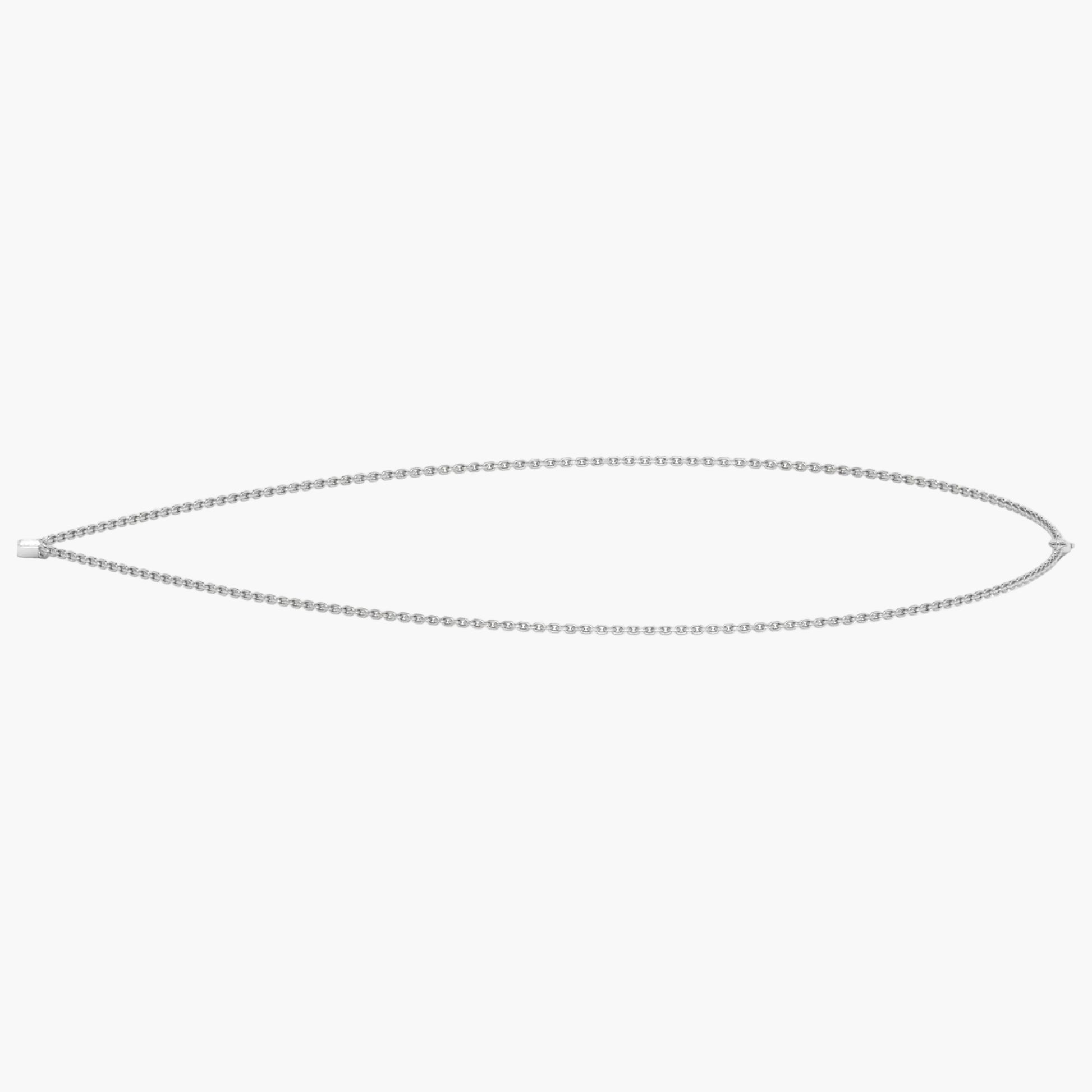 Silver chain necklace on a white background