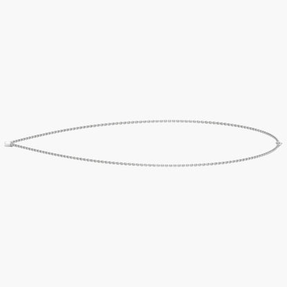 Silver chain necklace on a white background