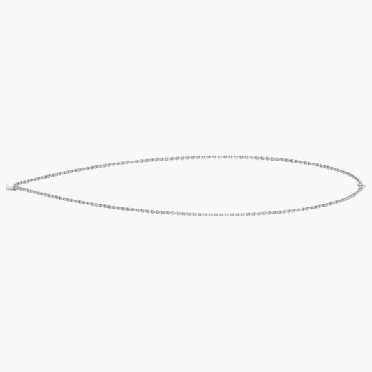 Silver chain necklace on a white background