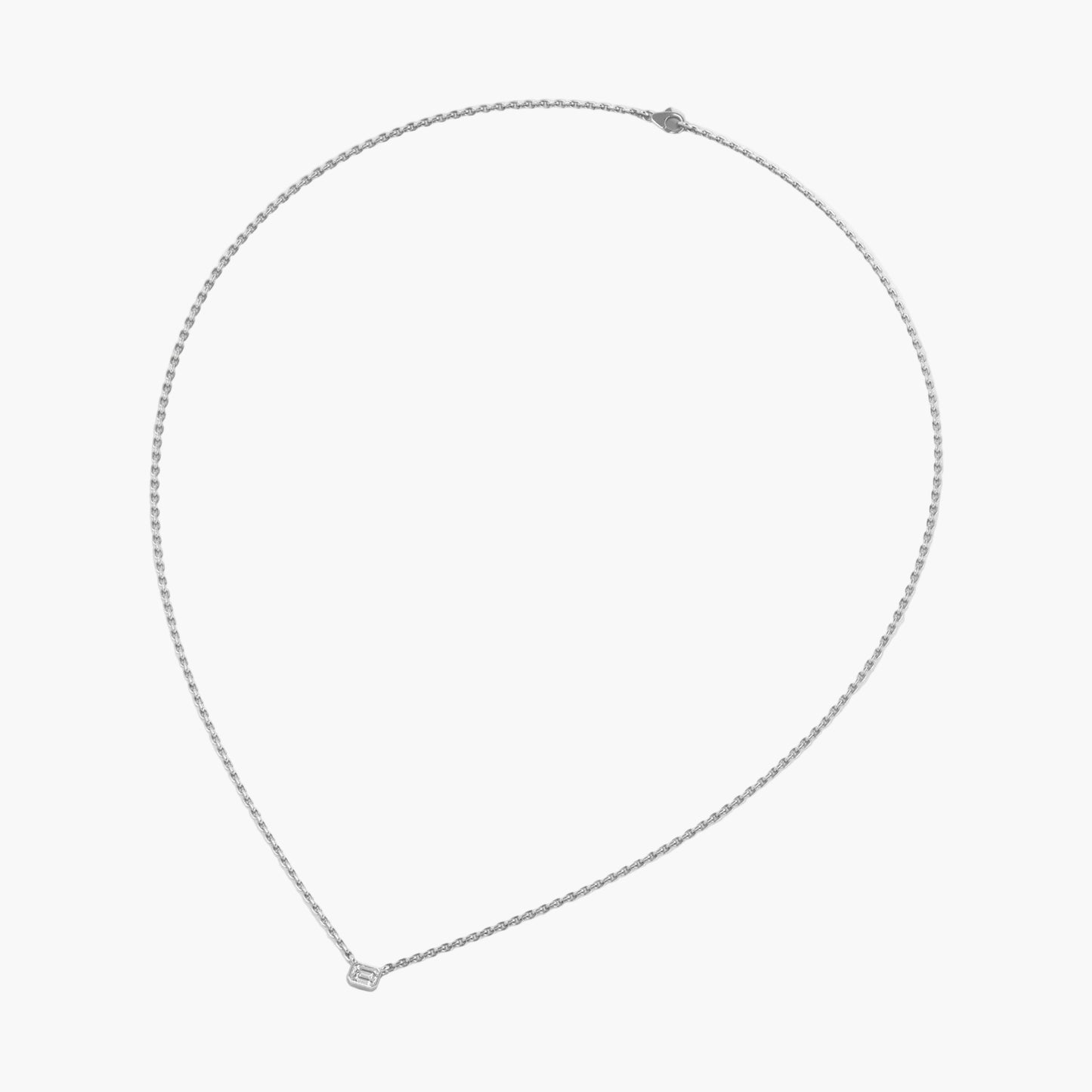 Silver necklace on a white background