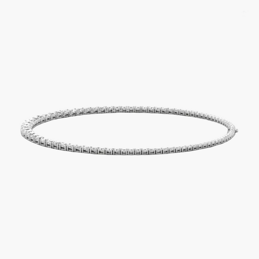 Silver bracelet with diamonds on a white background, branded 'Green Lab'.