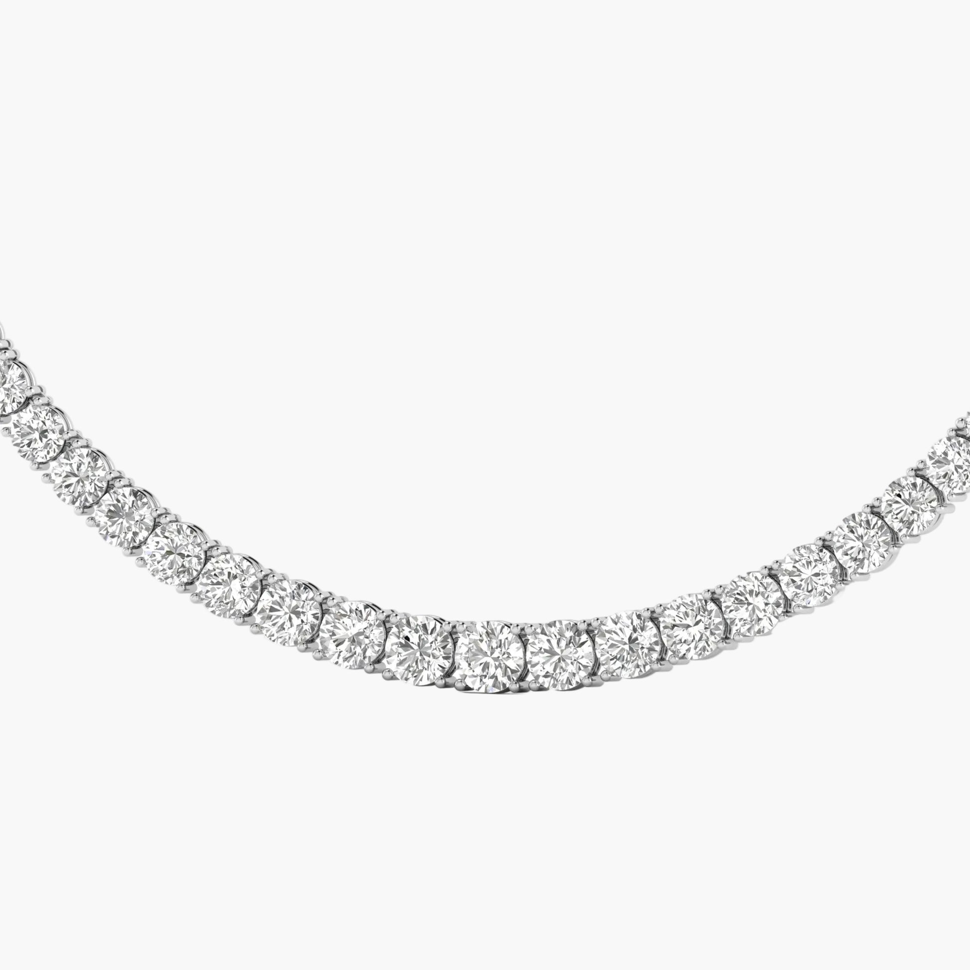 Diamond necklace on a white background