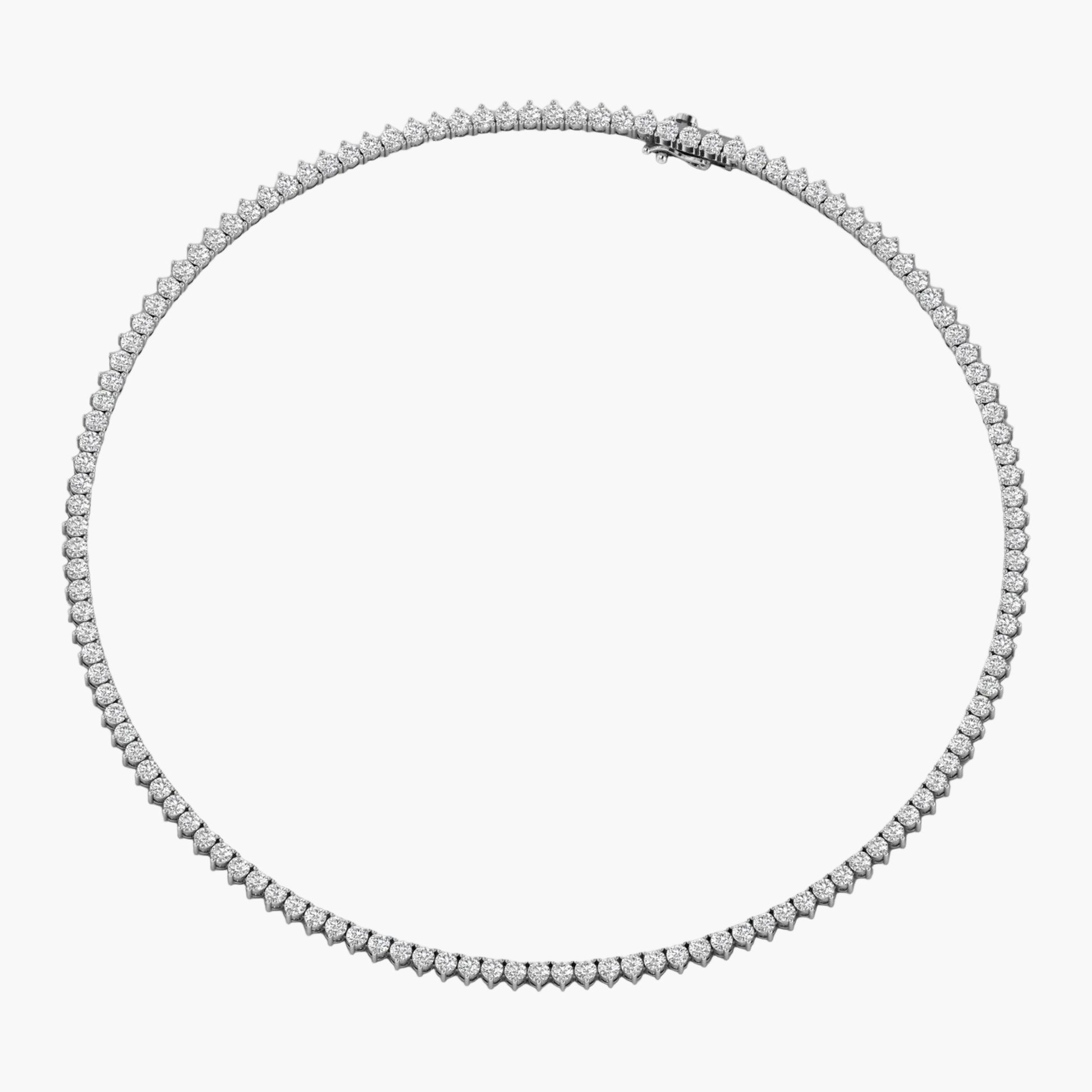 Diamond necklace on a white background