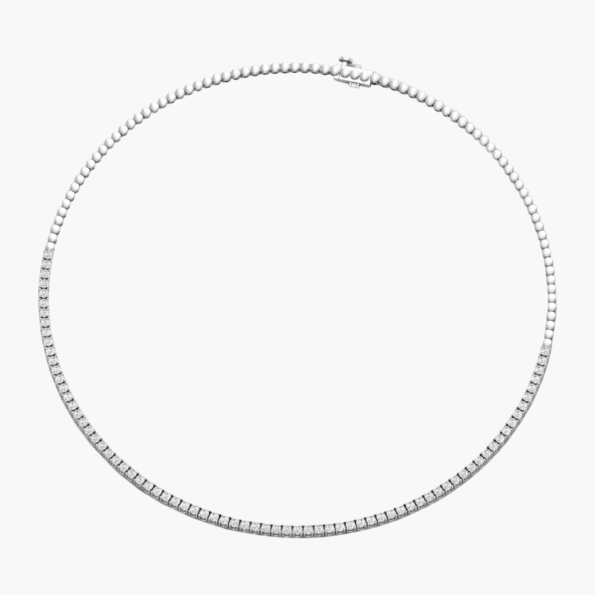 Silver necklace on a white background