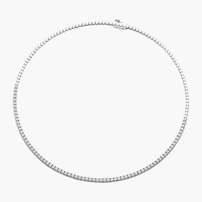 Silver necklace on a white background