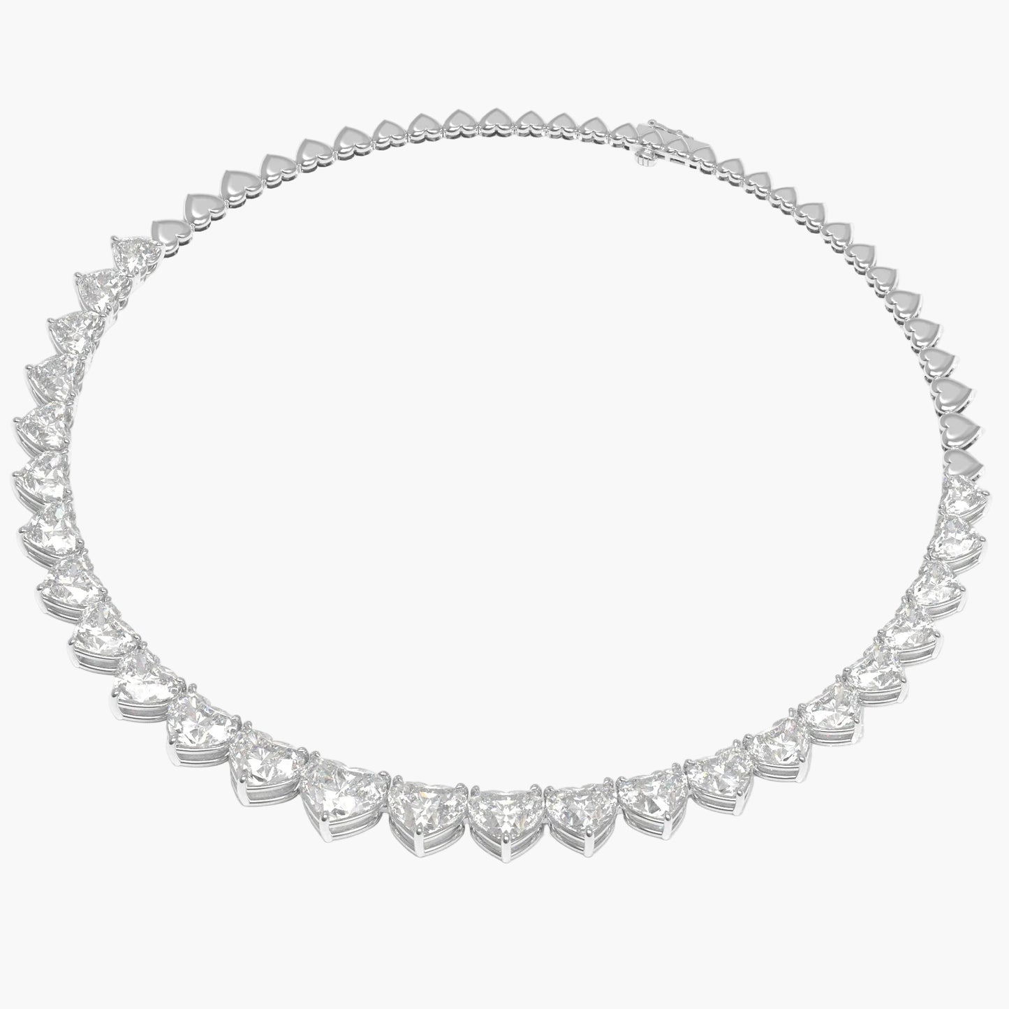 Diamond necklace on a white background