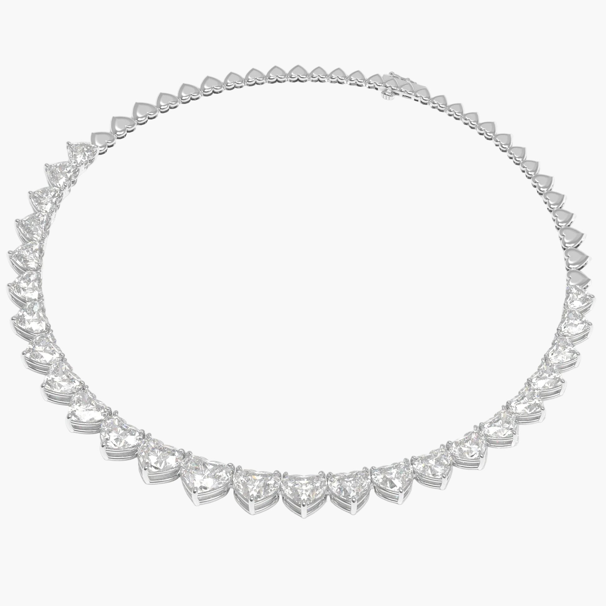 Diamond necklace on a white background