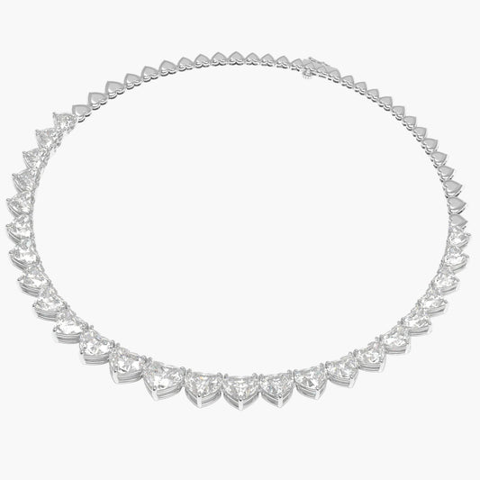 Diamond necklace on a white background