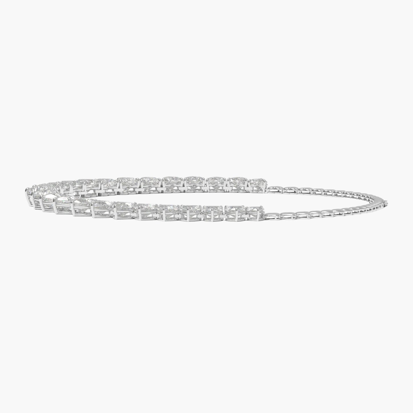 Silver headband with small diamonds on a white background