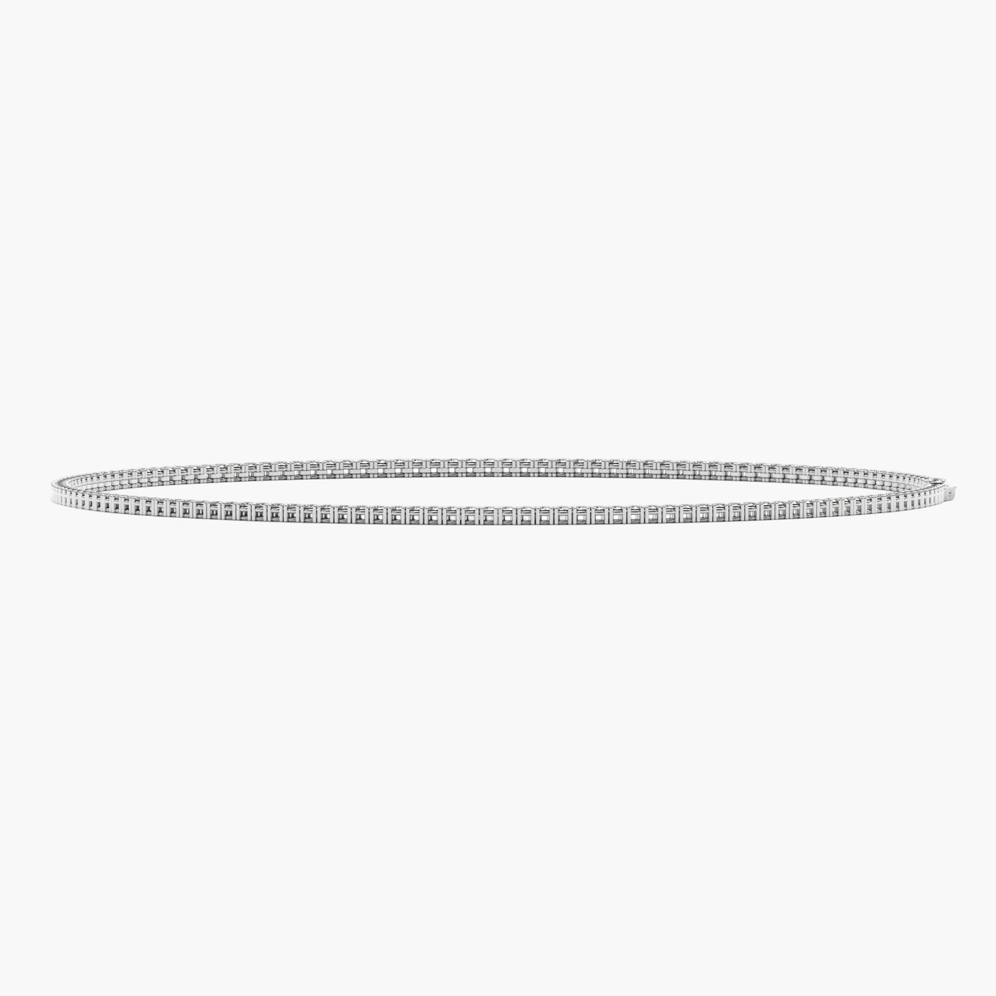 Thin silver bracelet on a white background