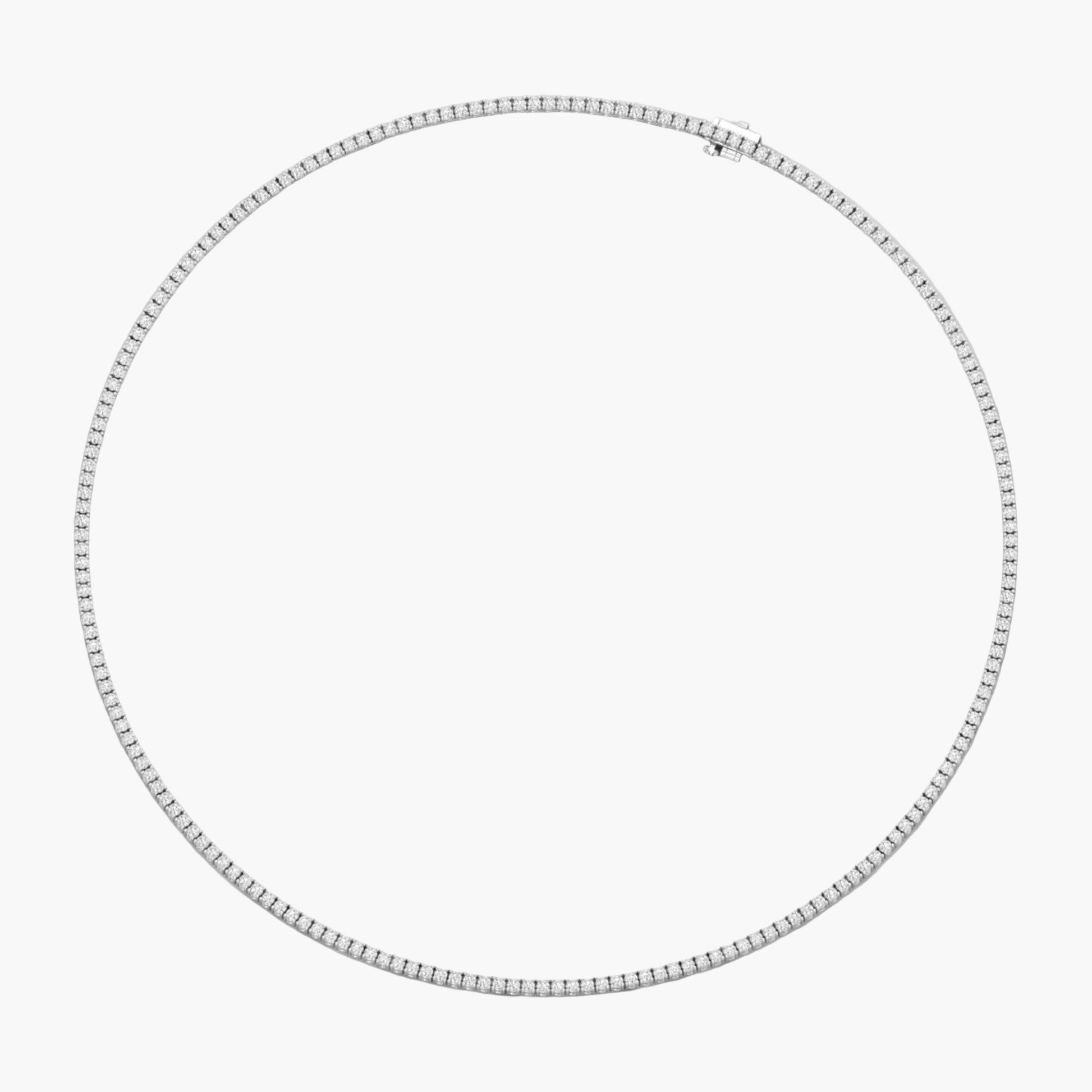 Silver necklace on a white background
