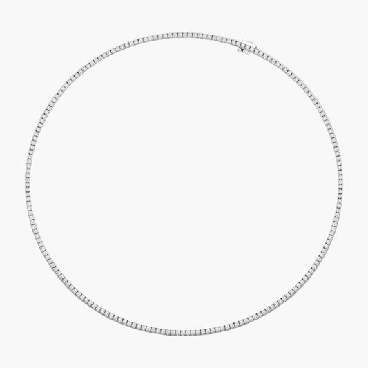 Silver necklace on a white background