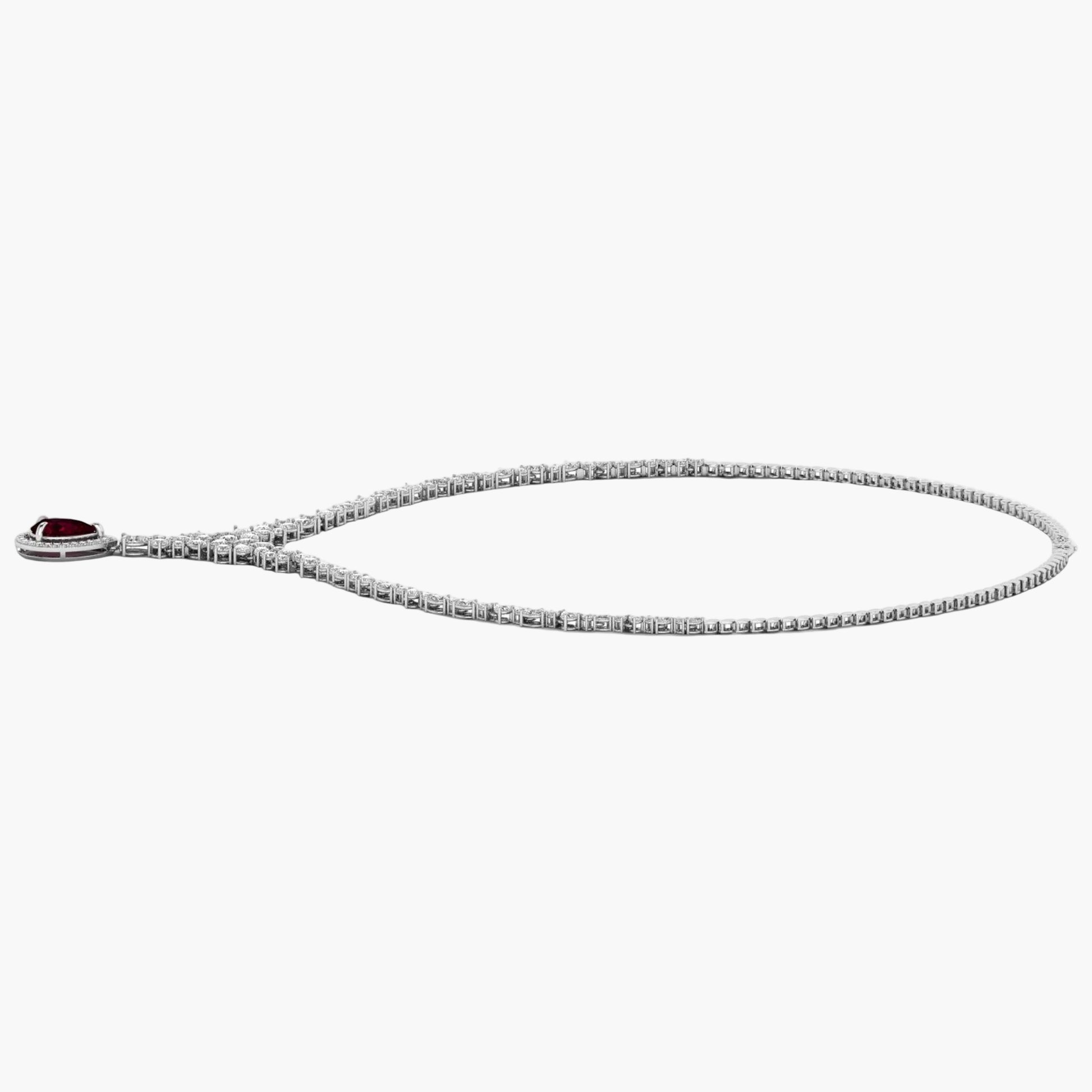 Necklace with a heart-shaped pendant on a white background