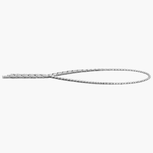 Silver chain necklace on a white background
