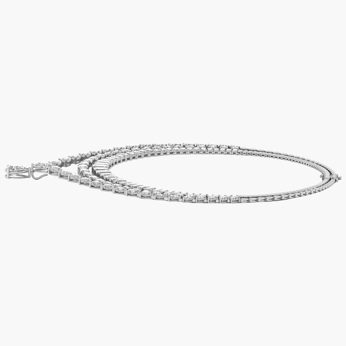 Diamond tennis bracelet on a white background