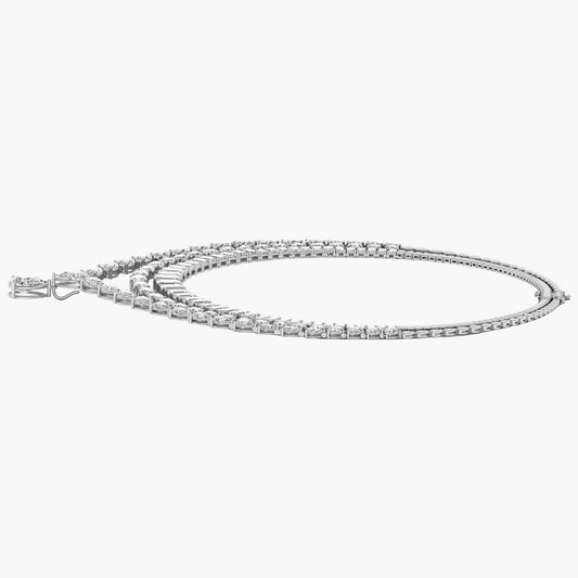 Diamond tennis bracelet on a white background