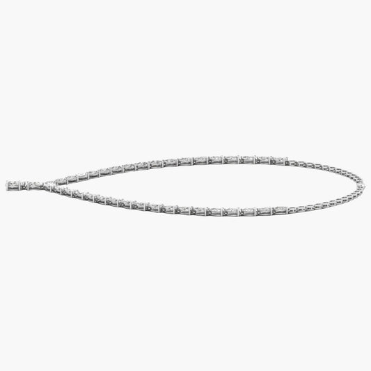 Diamond tennis necklace on a white background