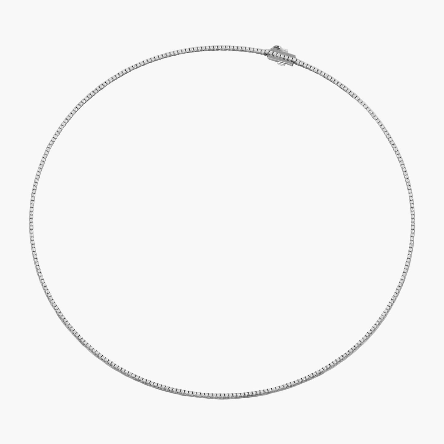 Silver necklace on a white background
