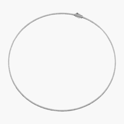 Silver necklace on a white background