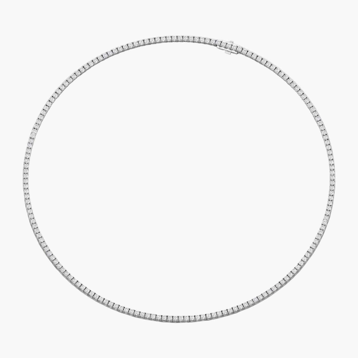 Silver necklace on a white background