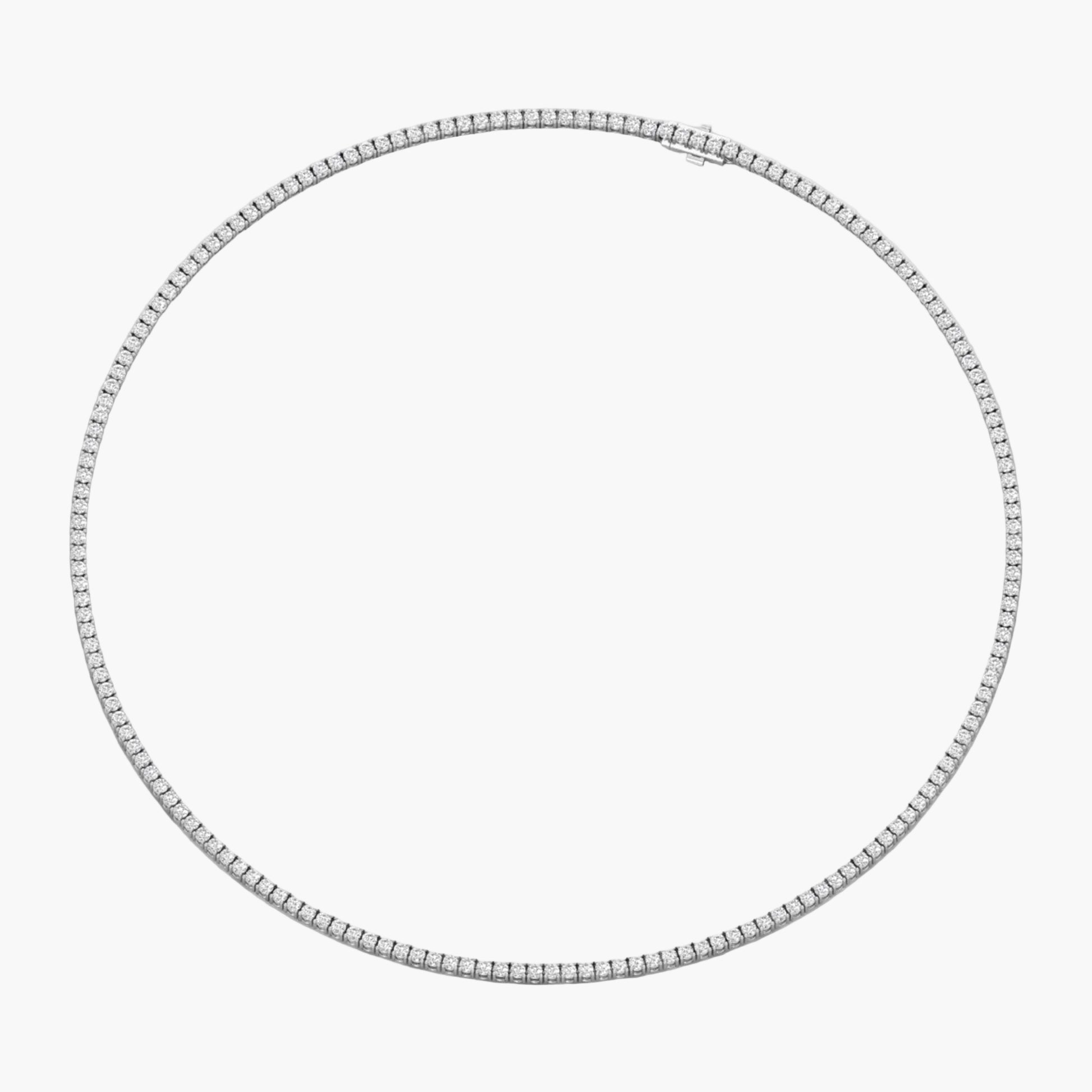 Silver necklace on a white background