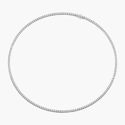 Silver necklace on a white background