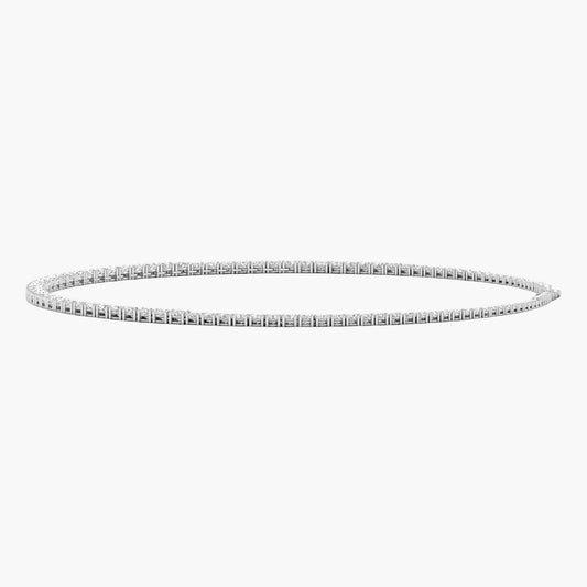 Diamond tennis bracelet on a white background