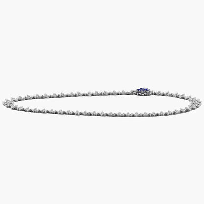 Necklace with small stones on a white background