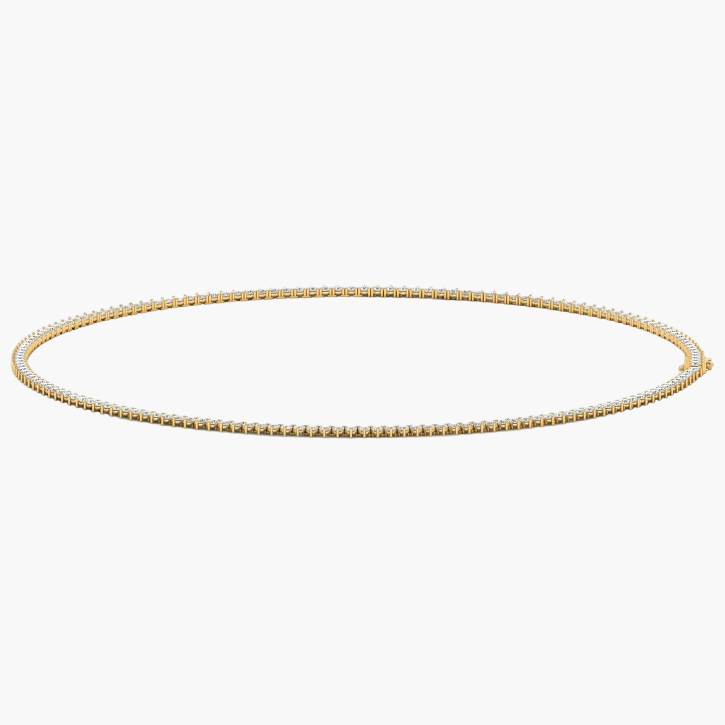 Gold chain necklace on a white background