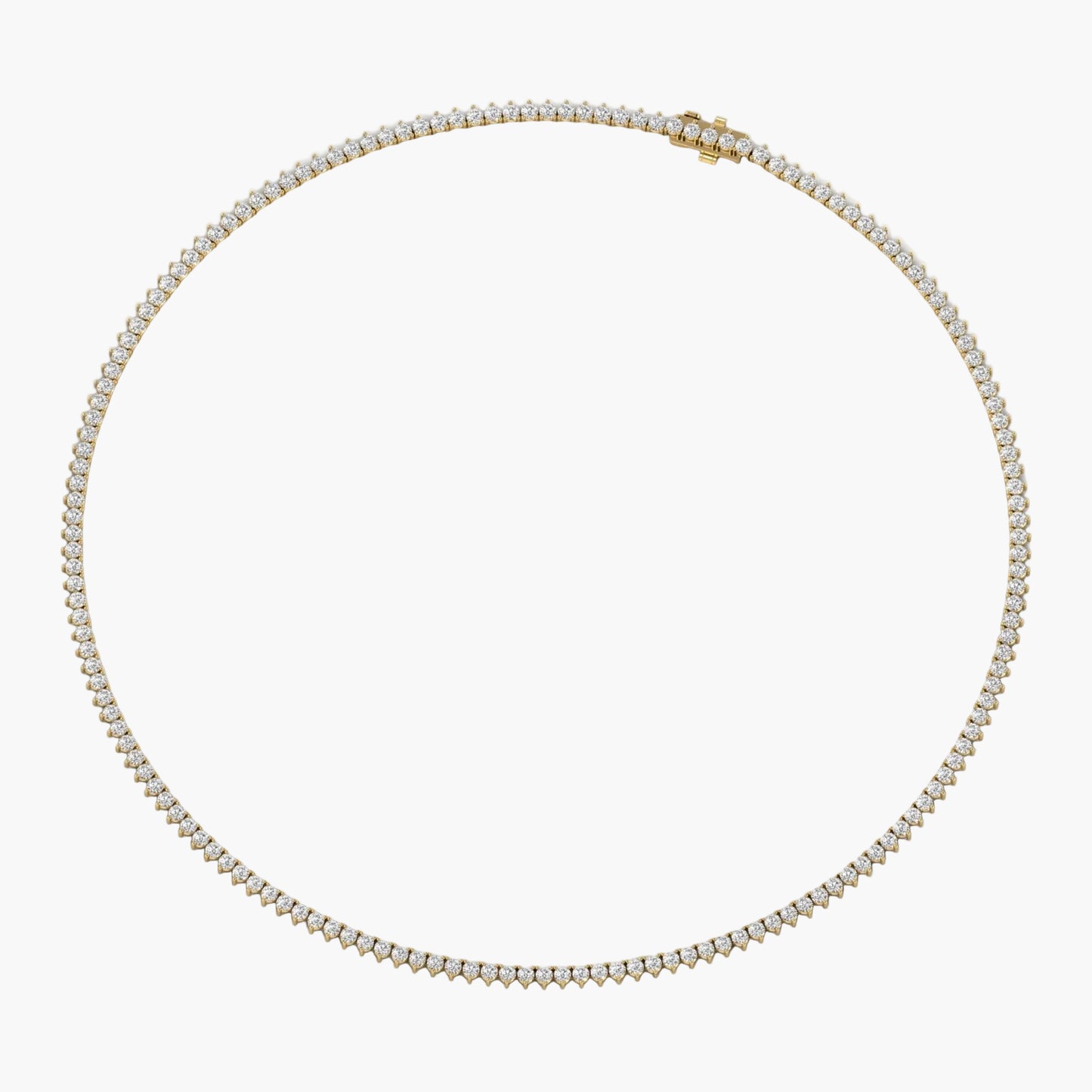 Diamond necklace on a white background