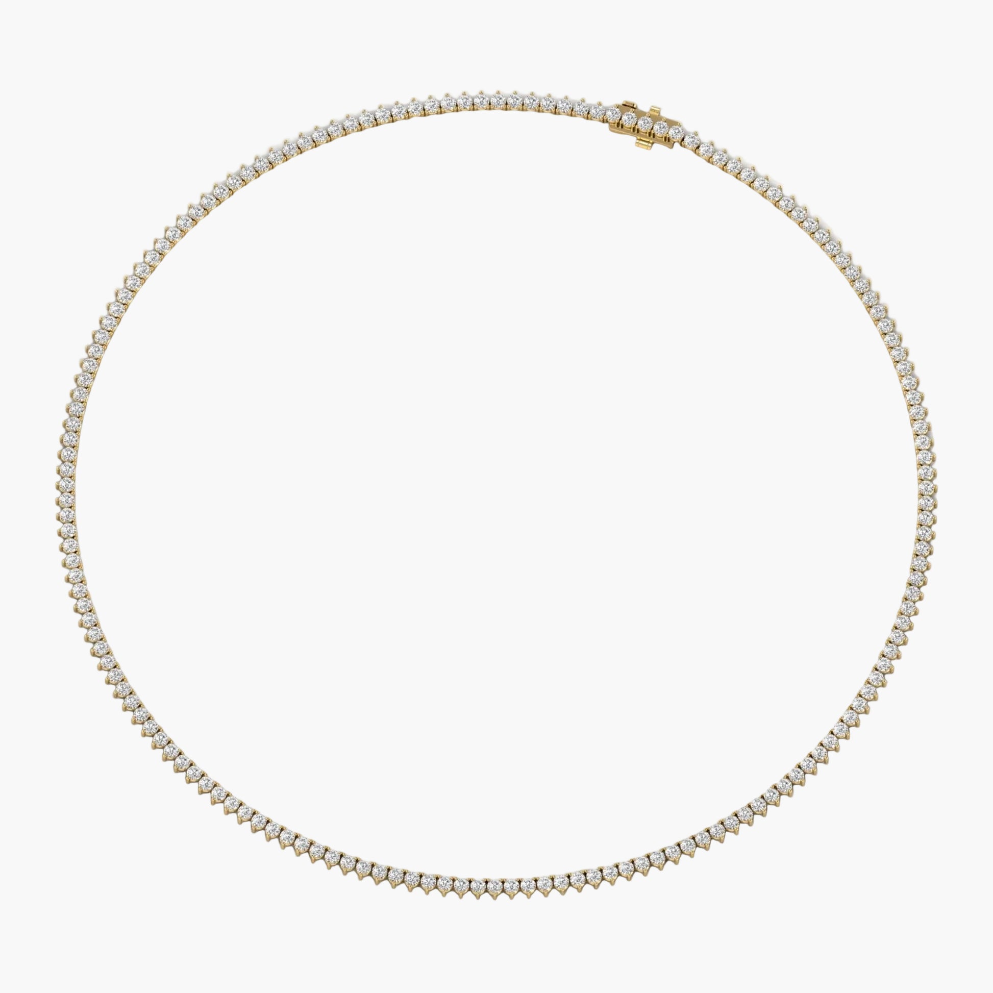 Diamond necklace on a white background
