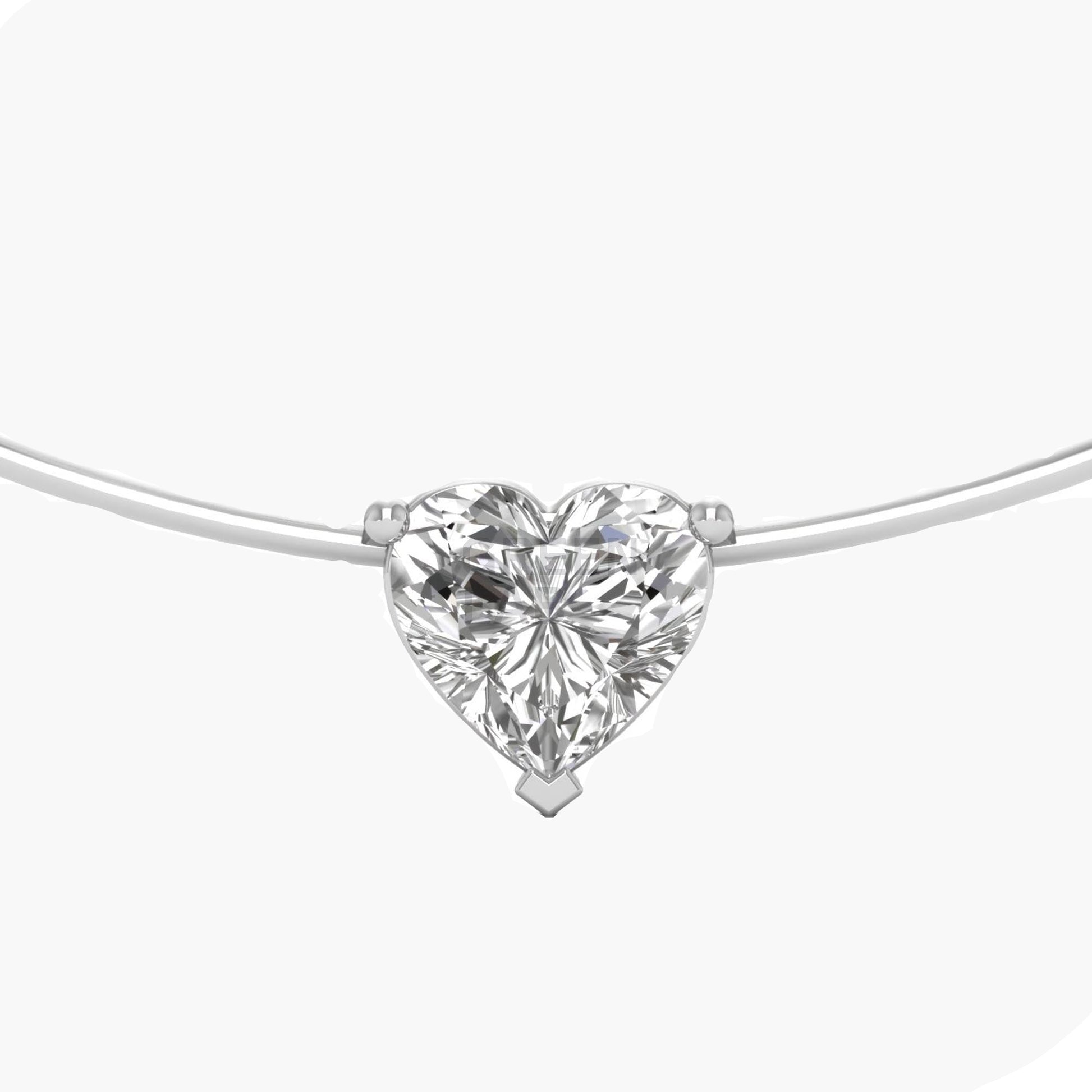 Heart-shaped diamond pendant on a white background