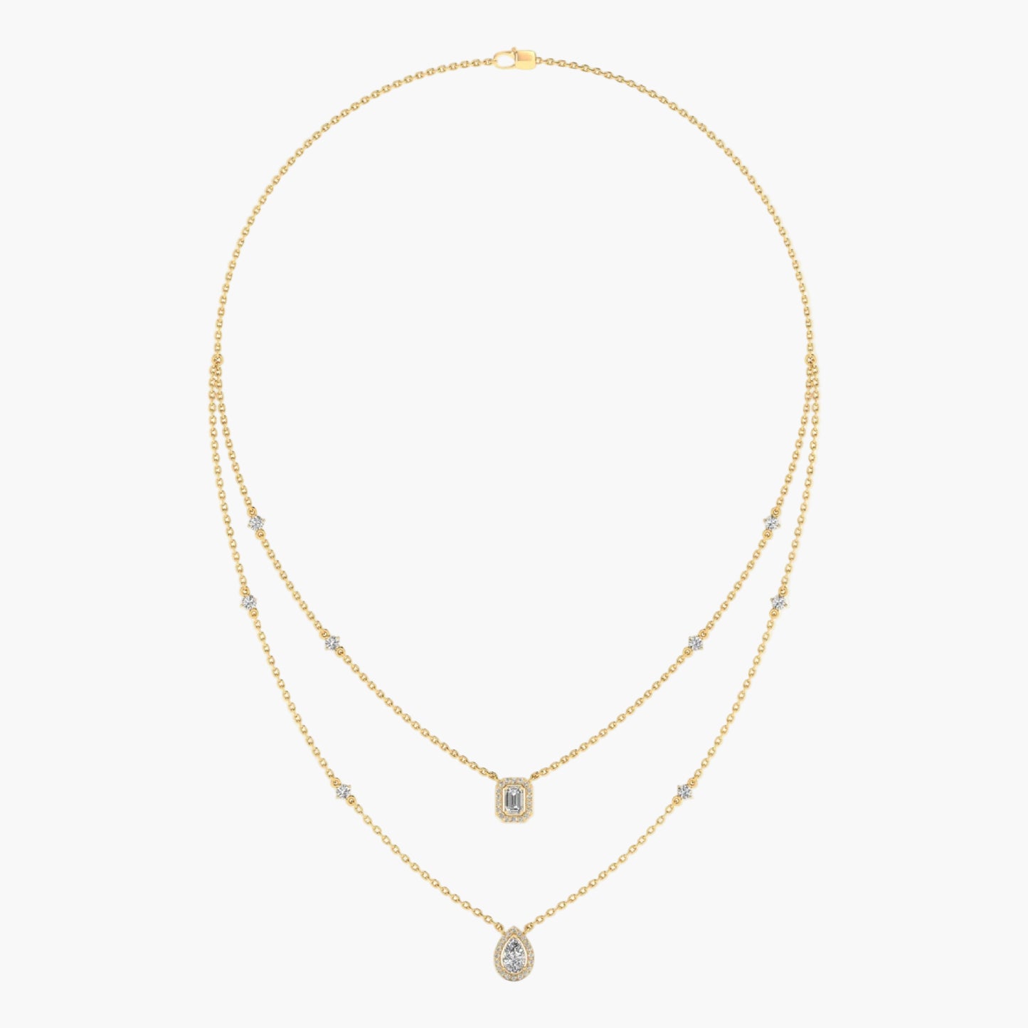 Duo Harmony Layered Diamond Necklace