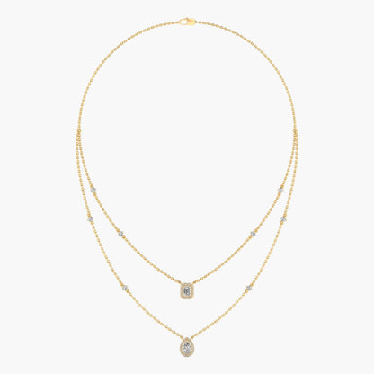 Duo Harmony Layered Diamond Necklace
