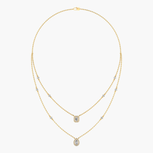 Duo Harmony Layered Diamond Necklace