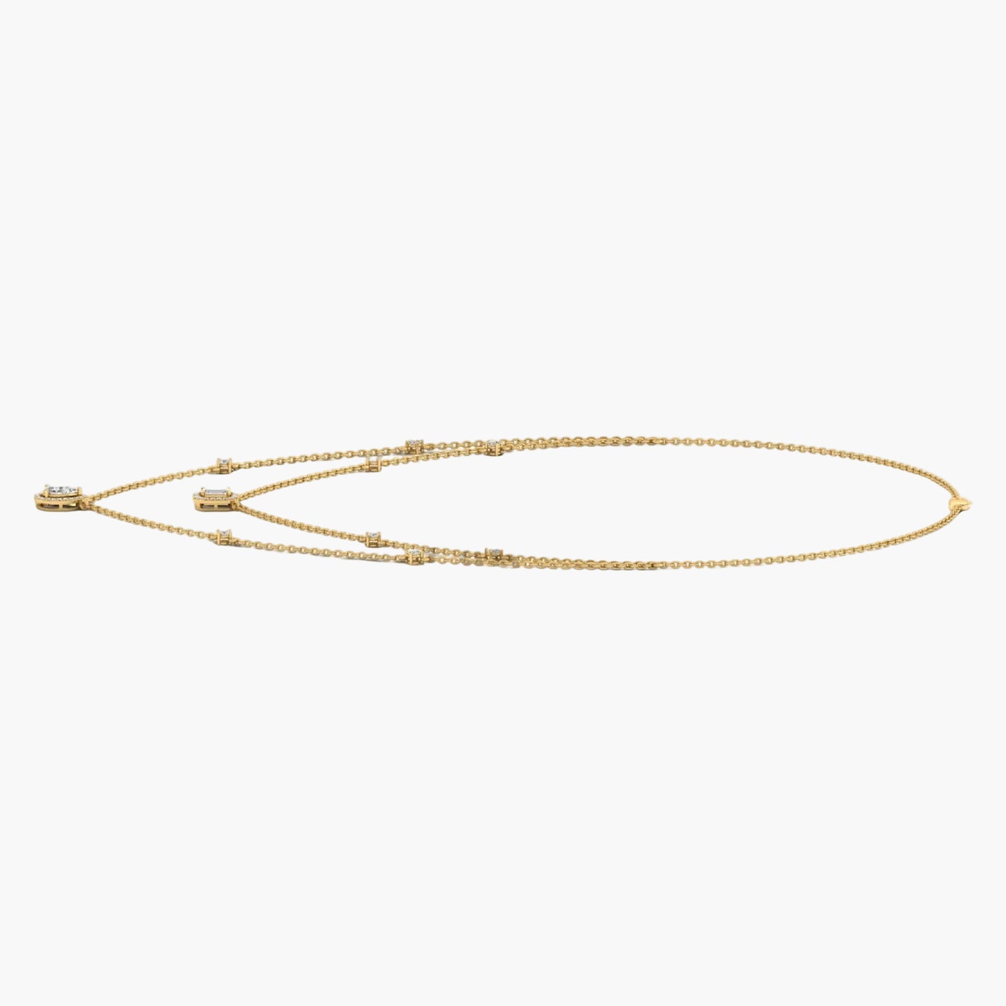 Gold chain belt on a white background with 'GREEN' text.
