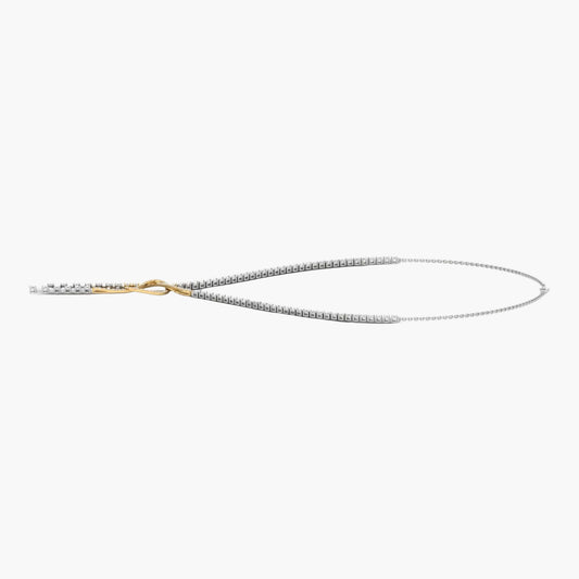 Necklace with gold and silver chain on a white background