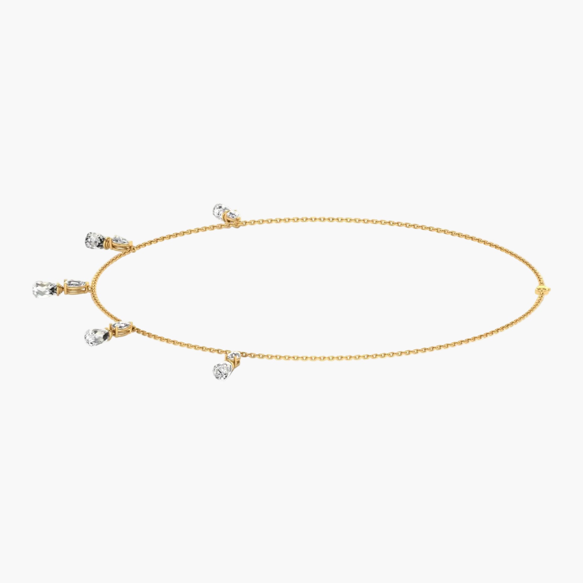 Gold bracelet with small beads on a white background, branded 'Green Lab'.