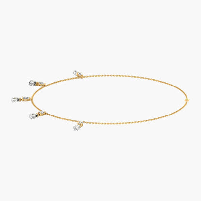 Gold bracelet with small beads on a white background, branded 'Green Lab'.