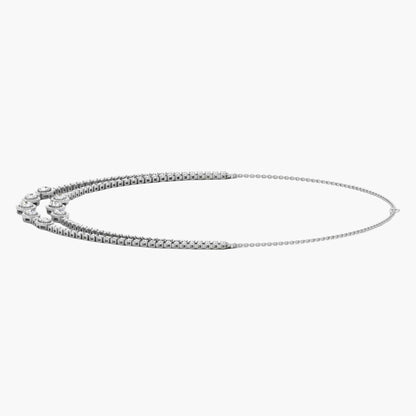 Silver bracelet with small stones on a white background, branded 'Green Lab'.