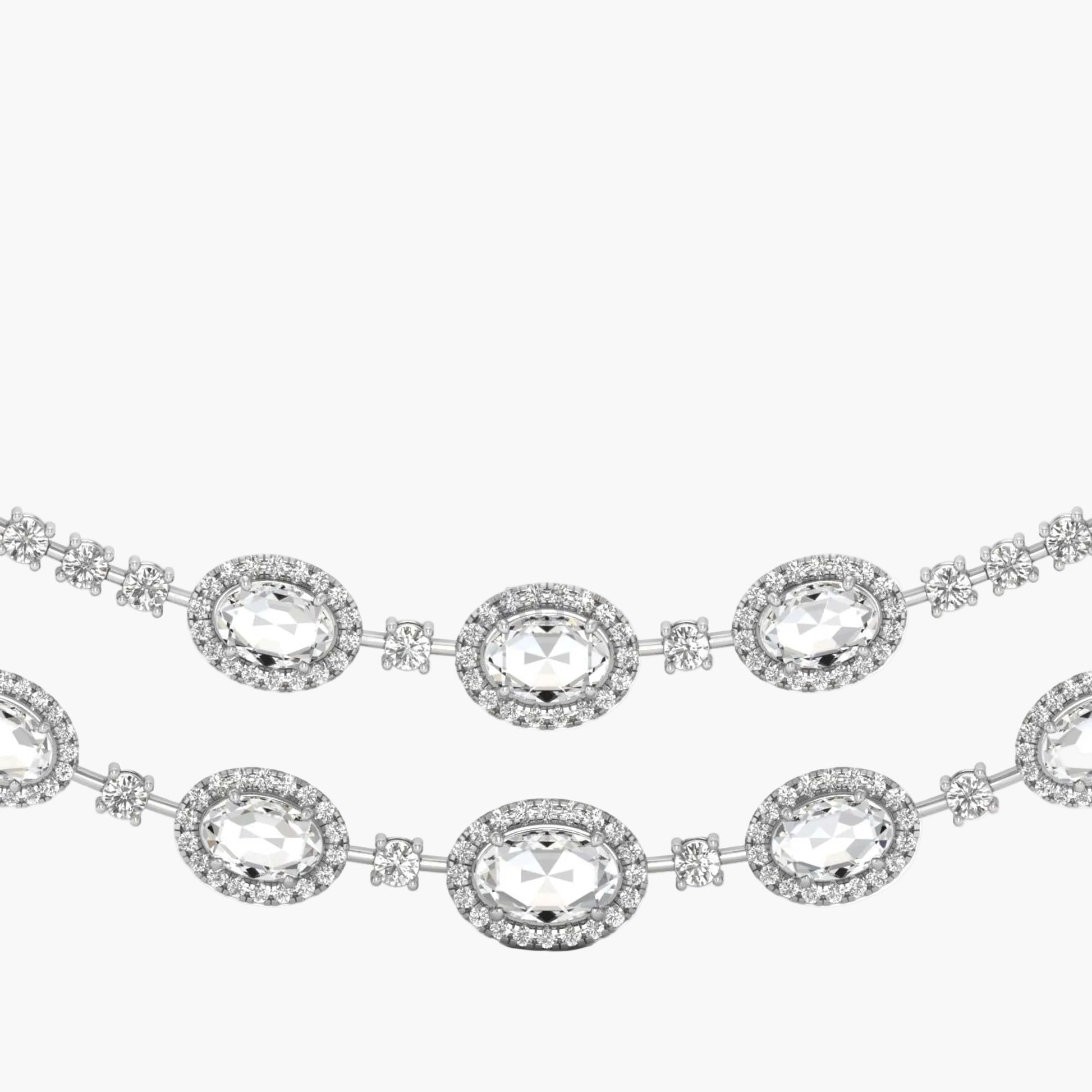 Elegant diamond necklace on a white background