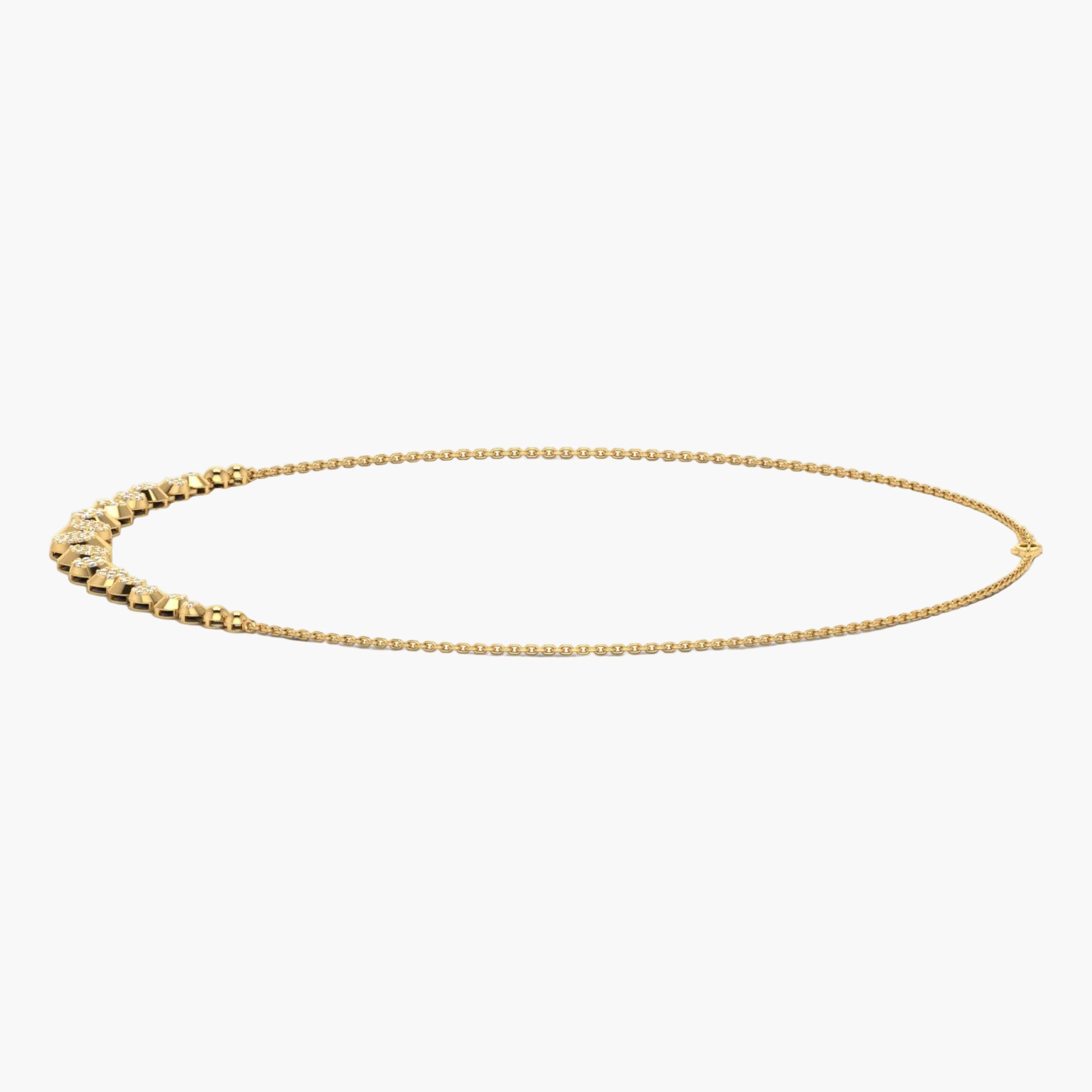 Gold bracelet on a white background with 'Green Lab' branding.
