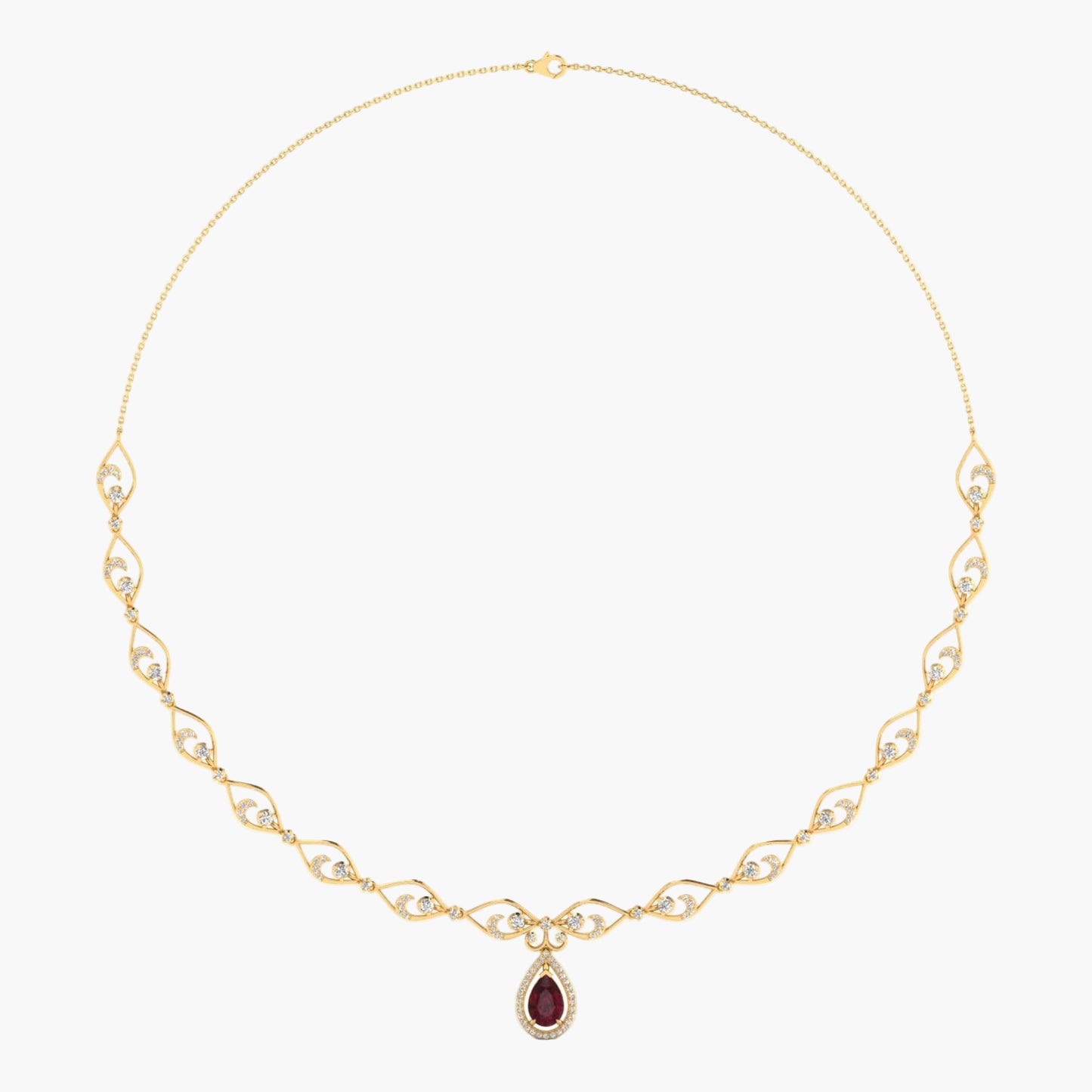 Ruby Twist Collar Diamond Necklace