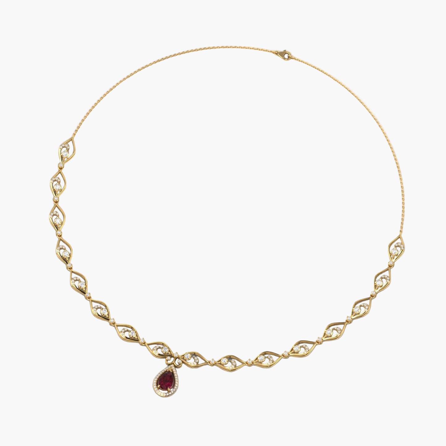 Ruby Twist Collar Diamond Necklace