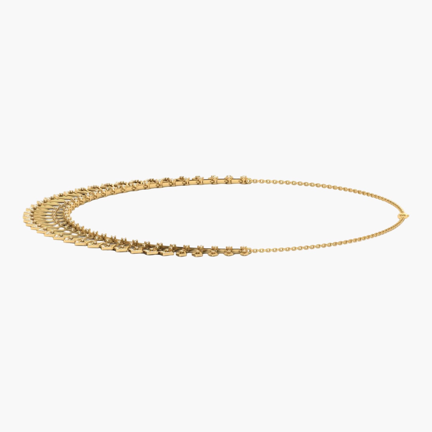 Gold chain necklace on a white background with 'Green Lab' branding.