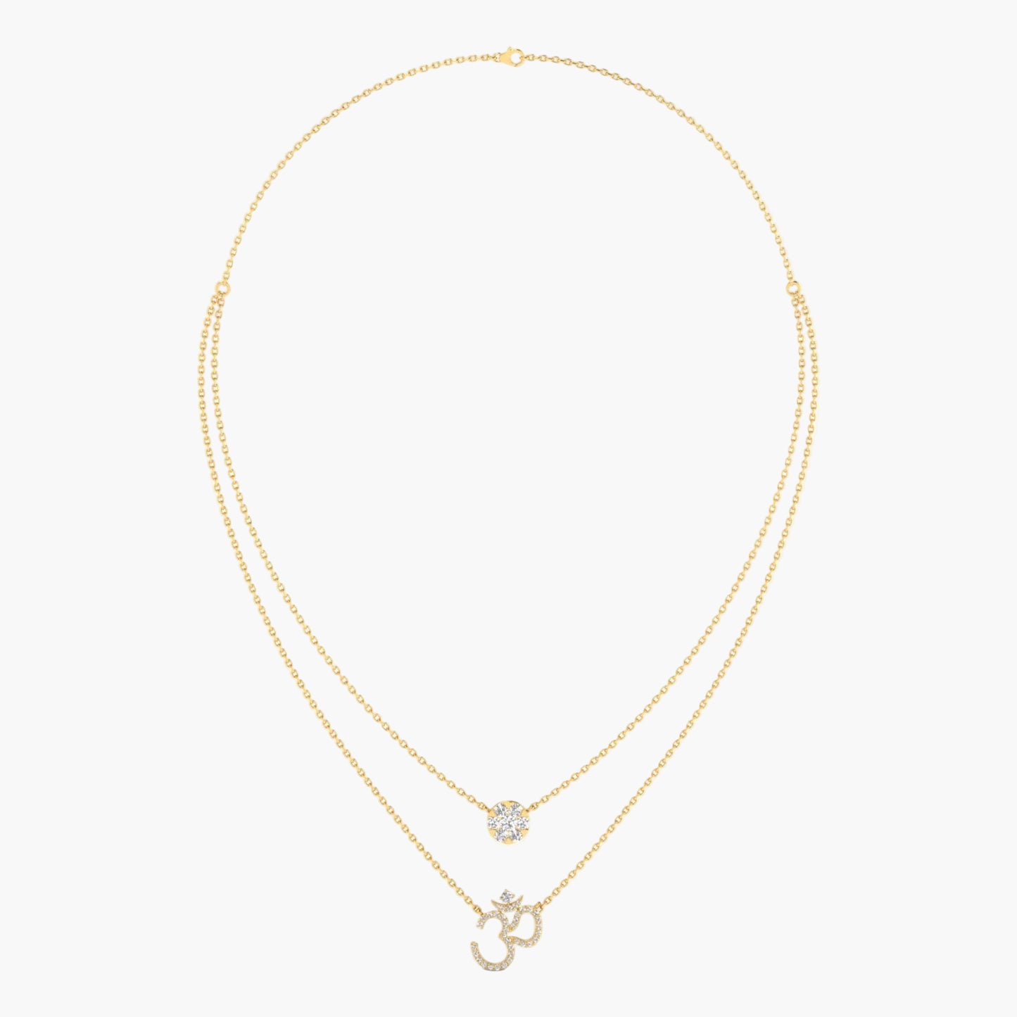 Om Layered Diamond Necklace
